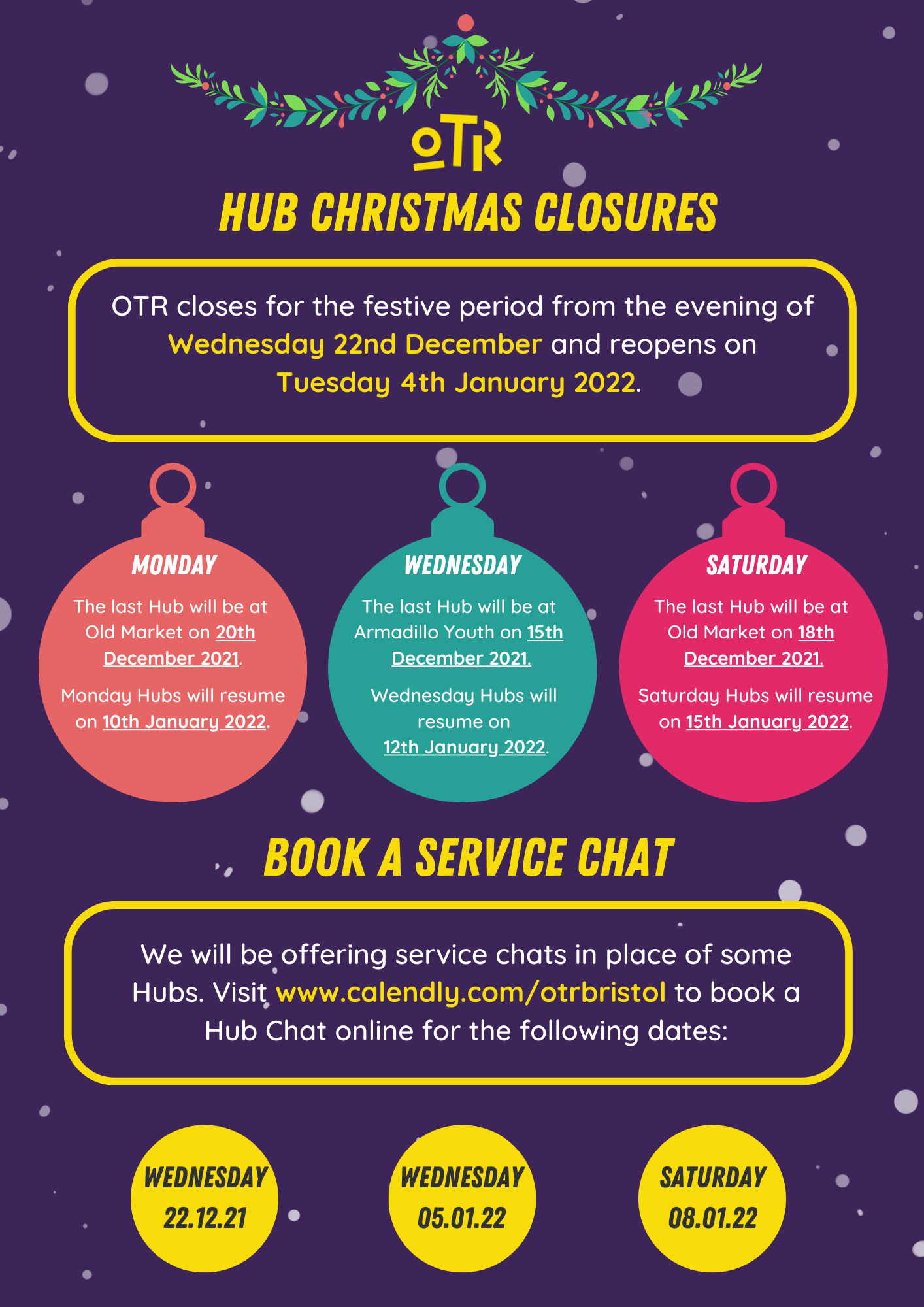 Hub Christmas Closures OTR