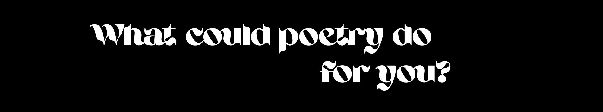 What Could Poetry Do For You?